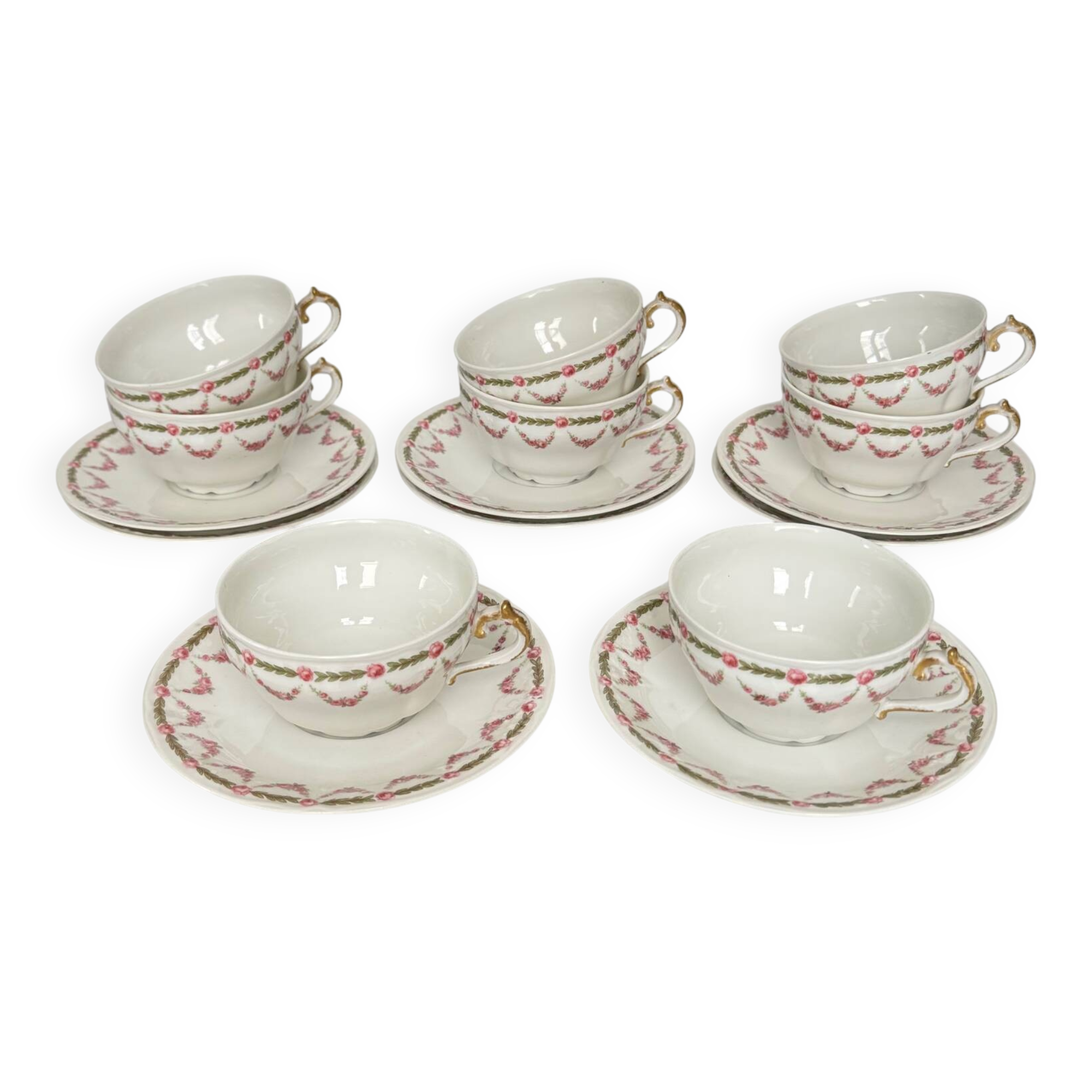 Set of 6 Teacups with Saucers | Bernardaud circa 1900