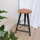 Vintage Industrial Bar Stool: ROWAC Era Style, Metal Base, Wood Seat