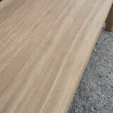 Farm table in solid oak raw wood 2 drawers