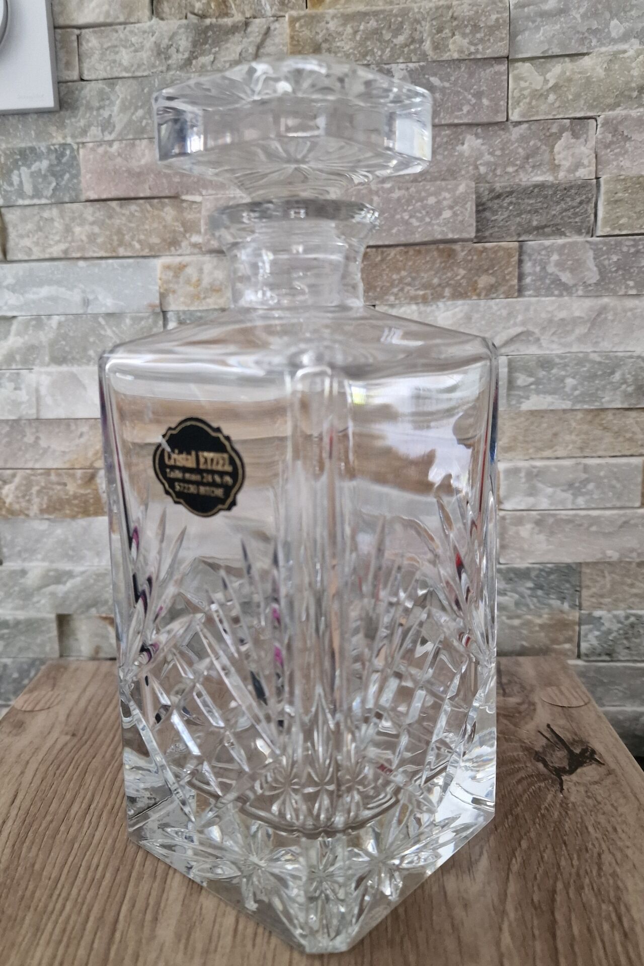 Hand-cut crystal carafe