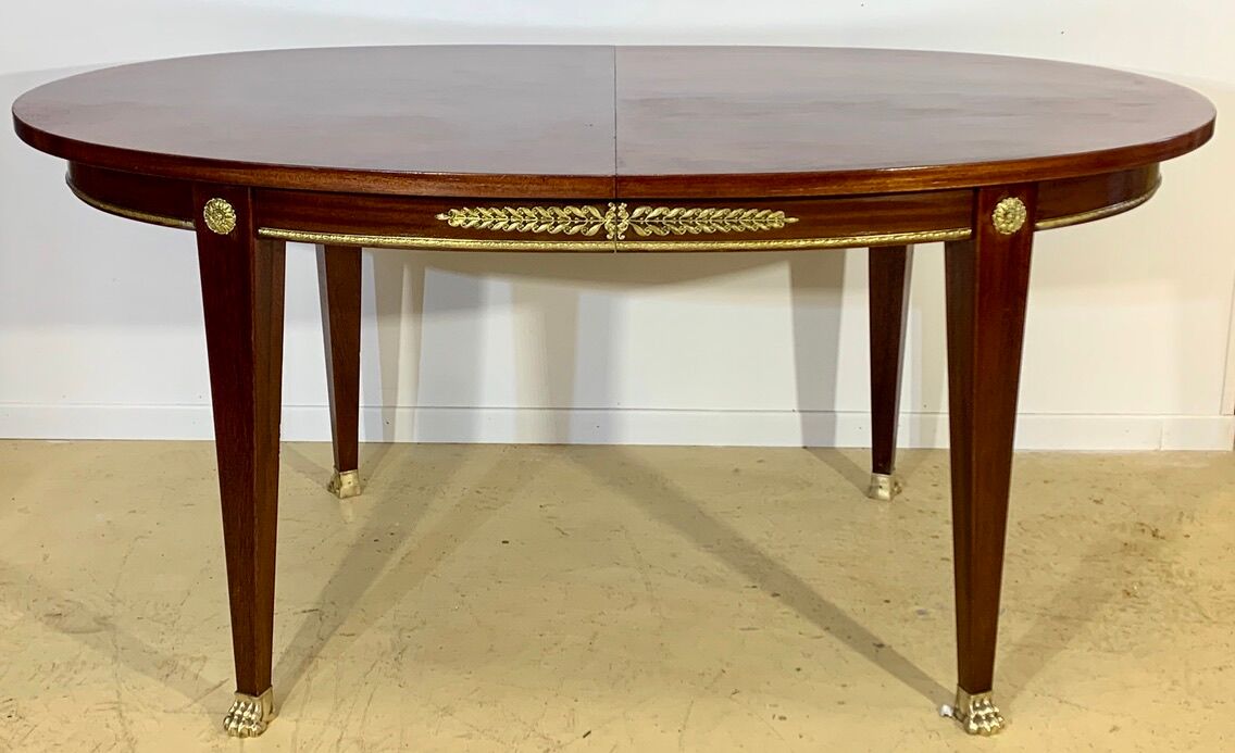Oval mahogany table Empire style
