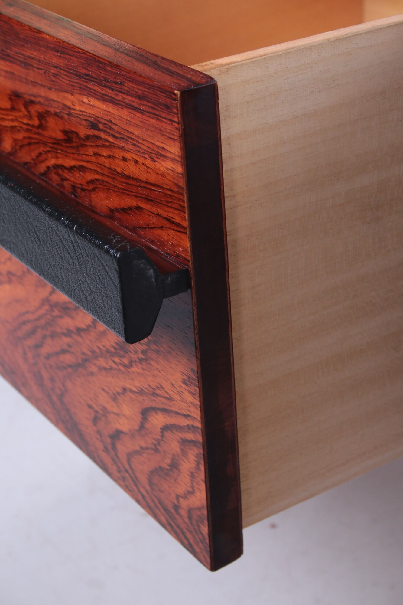 Low sideboard or TV cabinet made of Pallisander wood from the 1960s, Sweden.