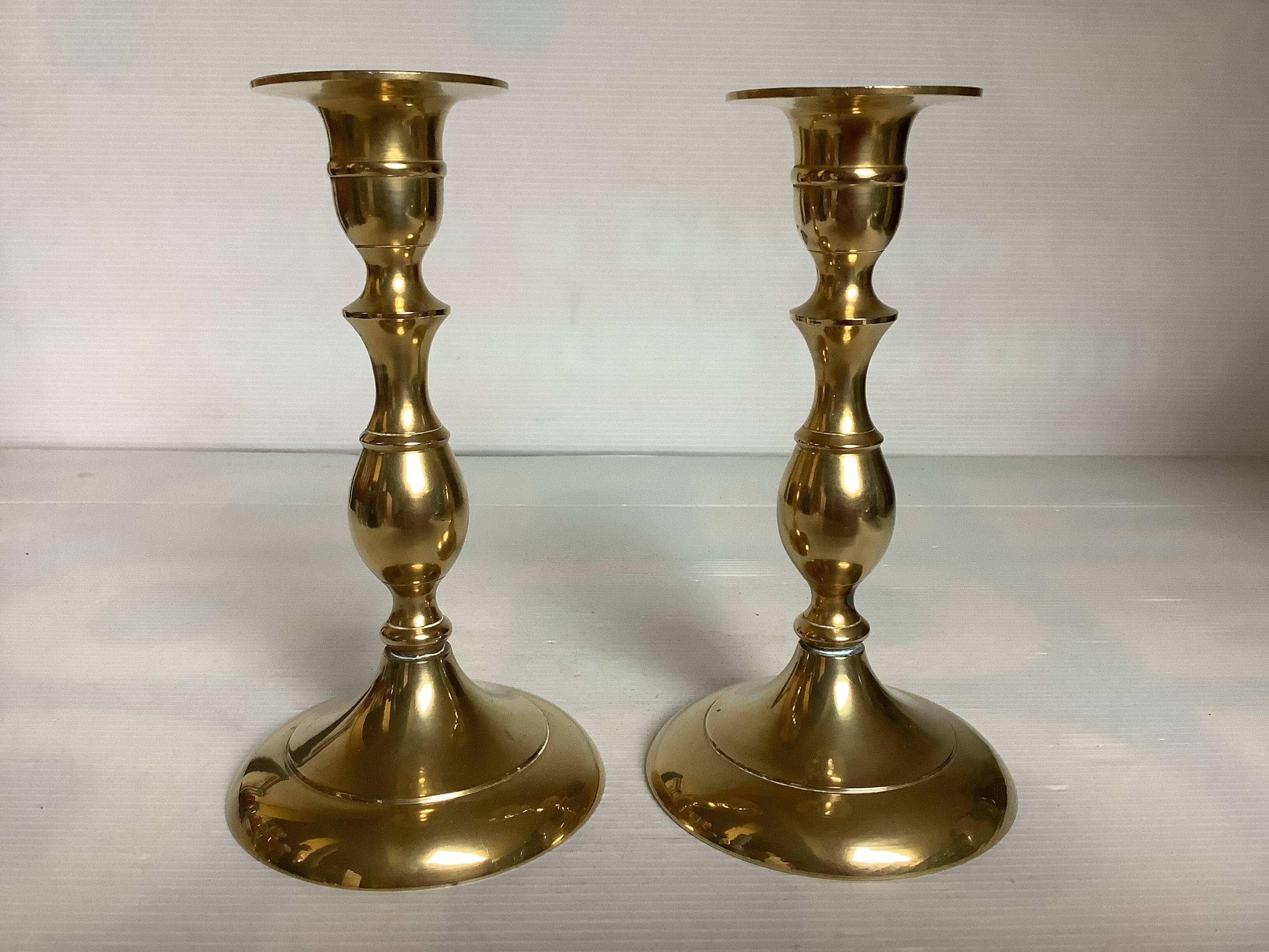 Pair of brass candlesticks