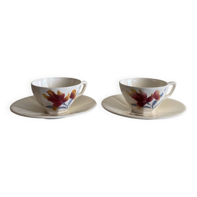 Tasse et sous tasse à café x2