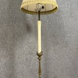 Gilded bronze candlestick mounted as a lamp (electrified to standards)