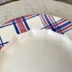 Round dish HBCM Creil & Montereau model Scots blue pink years 40-50