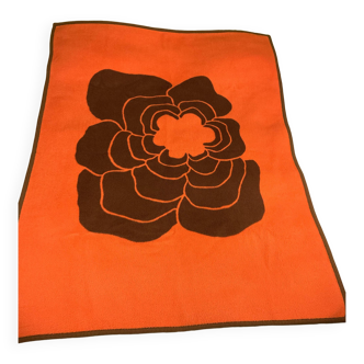 Vintage orange/brown flower blanket