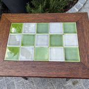 Art Nouveau side table 1910 with double tops in dark oak.