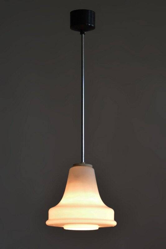 Mid-Century Chandelier in Chrome, Blackened Steel, and Glass, Czech, 1960s