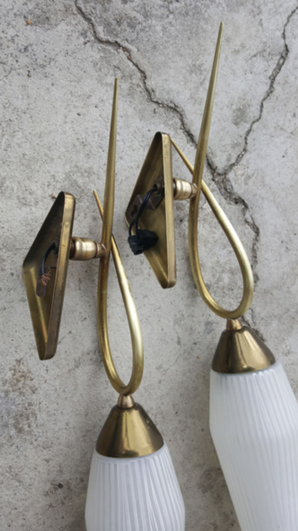 Pair of wall lamps, lunel edition, 1961 paris, vintage 50s, 60s.