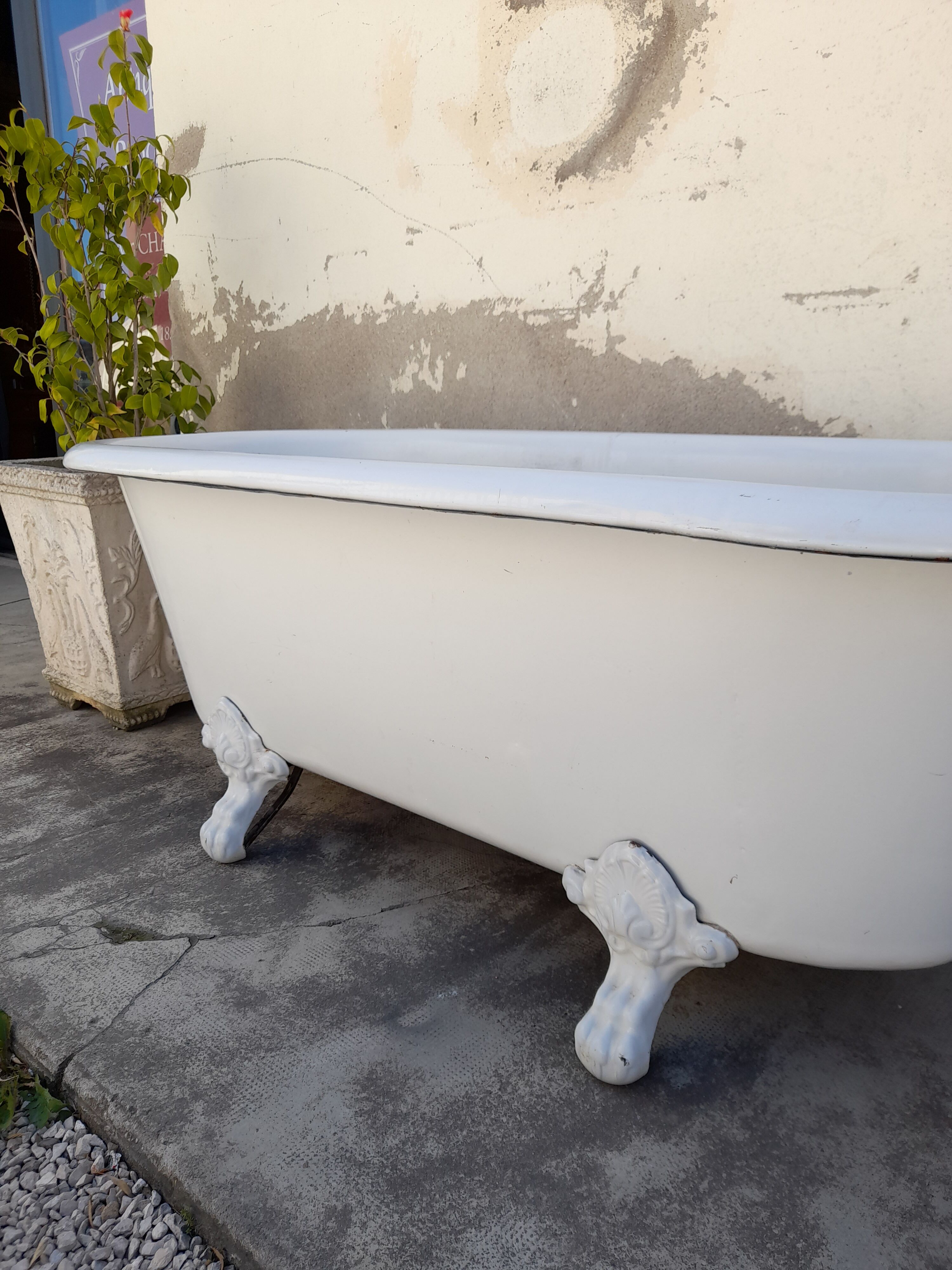 Old enamelled cast bath 19th