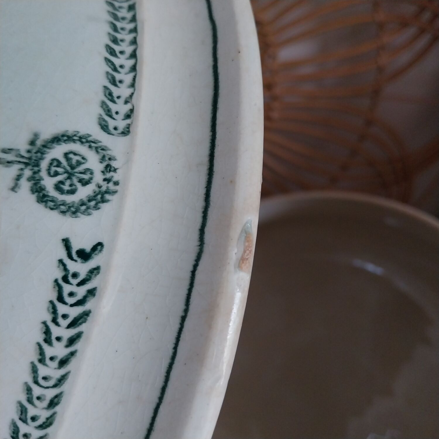 Antique iron earthenware soup tureen from Castres