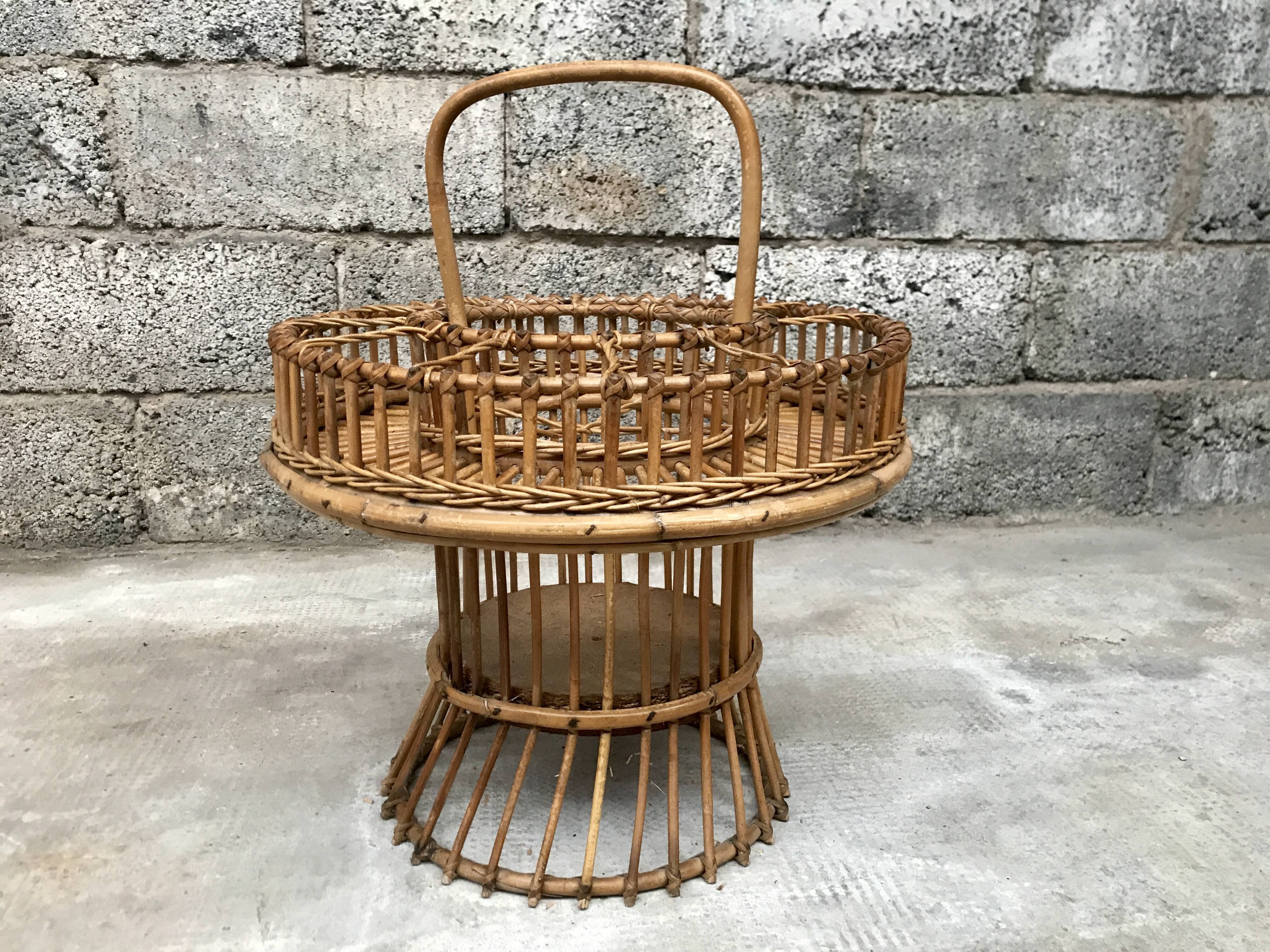Portable bar in rattan 1950
