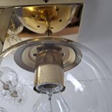 Applique murale tchèque en laiton et verre du milieu du siècle, par Kamenický Šenov, années 1970