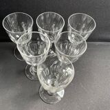 6 verres à vin cuit Baccarat modèle "Clermont", XIXème