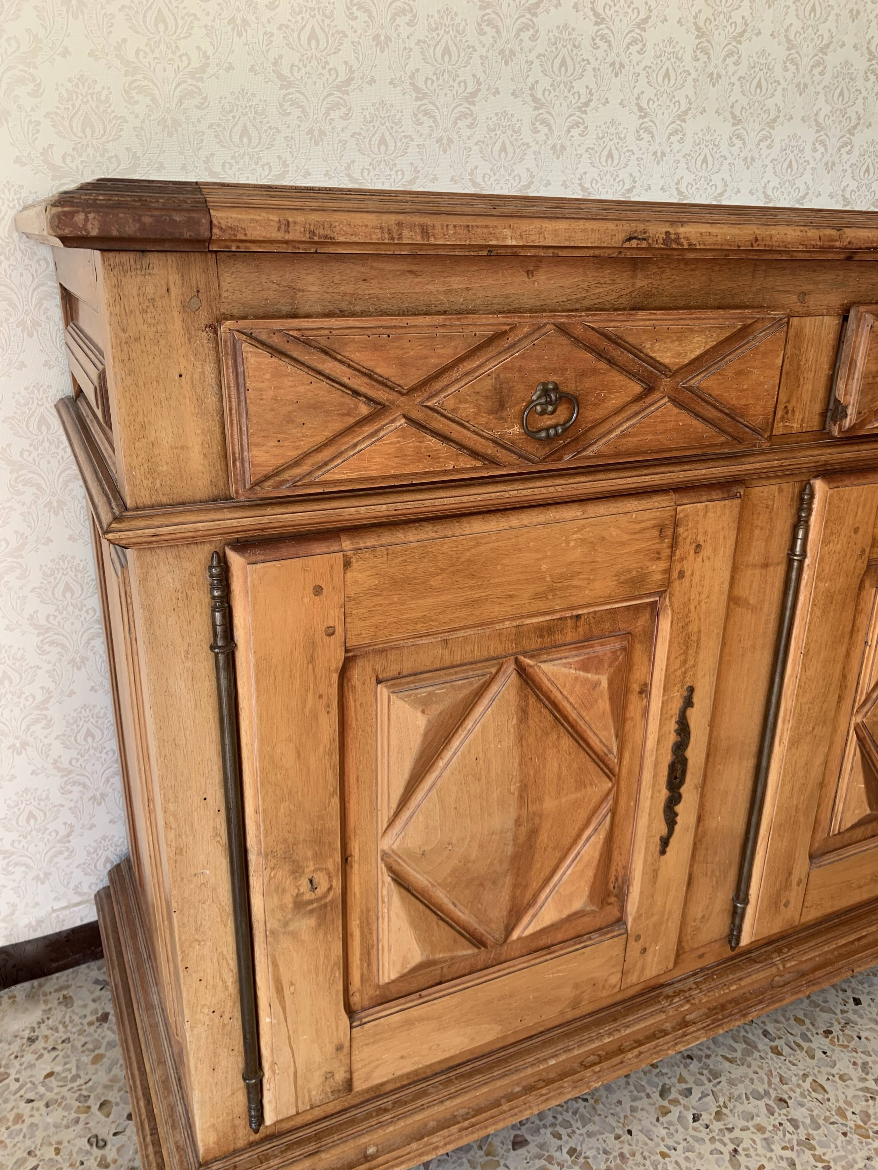 Vintage 4-door sideboard in solid wood