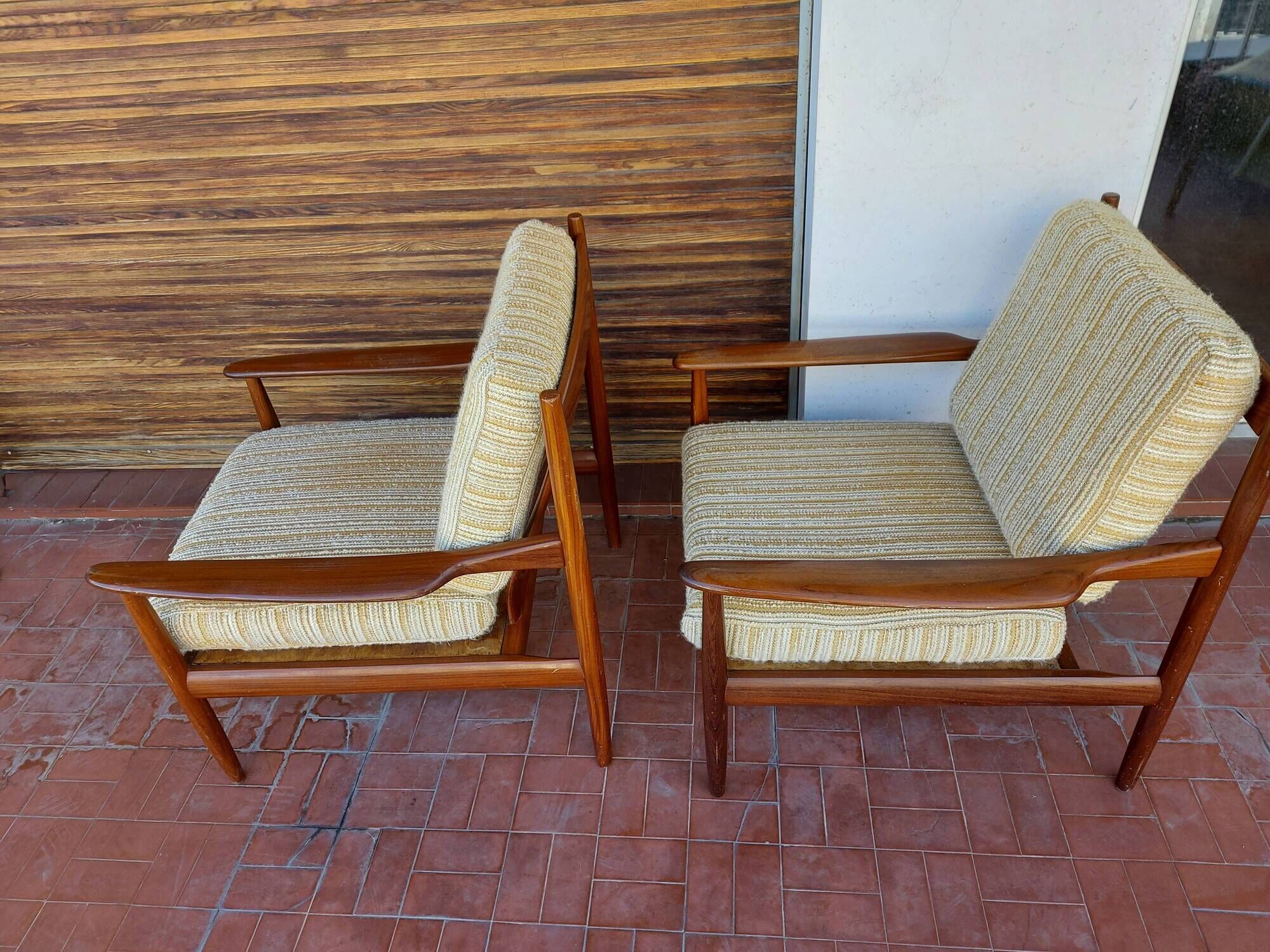 Scandinavian armchair Grete Jalk in teak, 50
