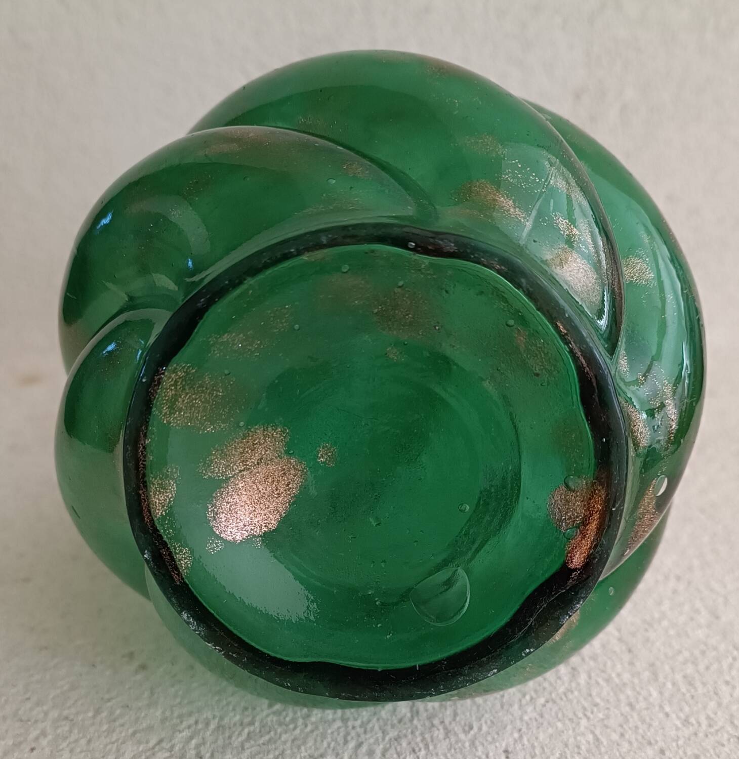 Twisted blown glass carafe