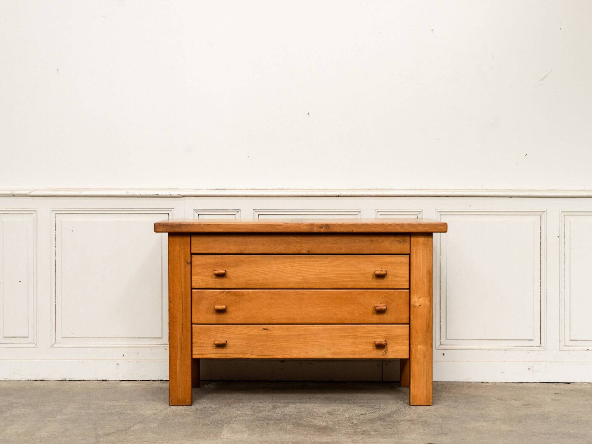 Commode Maison Regain in solid elm, 1960s.