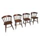 4 fauteuils bistrot style western en hêtre