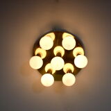 Brass ceiling of Selken, 7-light sputnik, vintage,1970