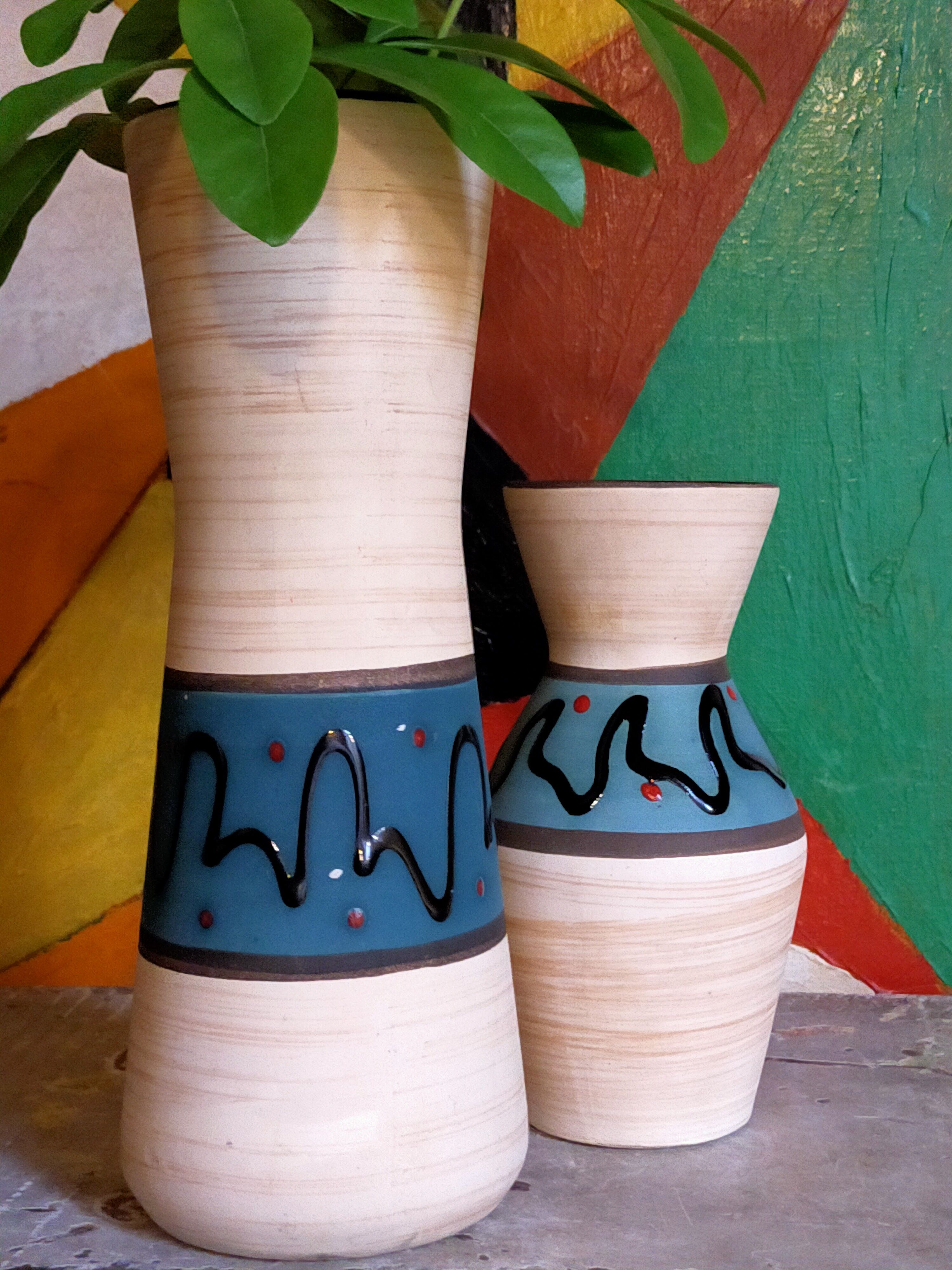 W vase duo.  Germay 50s