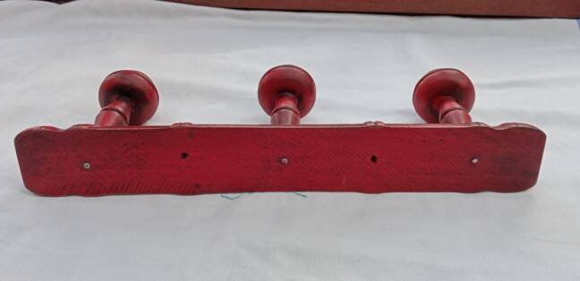 Weathered wood coat rack