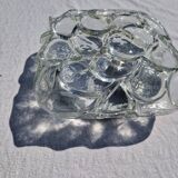 Vintage German Leaf Pattern Glass Sconce or Recessed Light