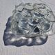 Vintage German Leaf Pattern Glass Sconce or Recessed Light