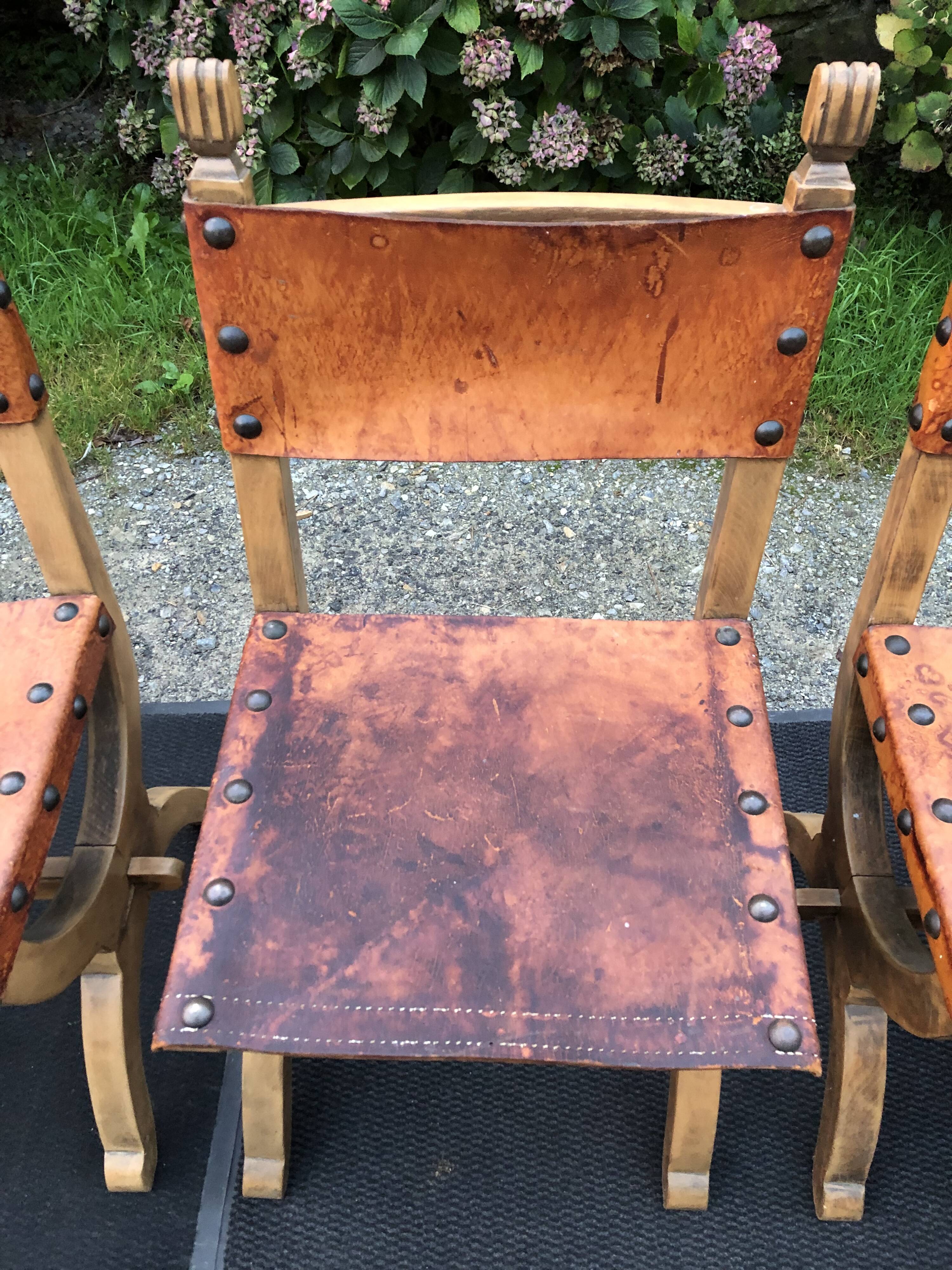 Set of 4 vintage brutalist chairs by Bram Sprij, Netherlands 1960s. in beech.