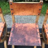 Set of 4 vintage brutalist chairs by Bram Sprij, Netherlands 1960s. in beech.