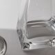 Vintage Murano glass decanter from the 1980s, transparent crystal pyramid with a spherical stopper, Linea 7.