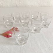 9 crystal liqueur glasses, 1950s