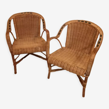 Fauteuils rotin ancien