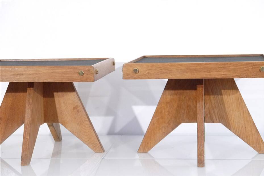 Pair of reconstruction style side tables 1950