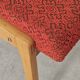 Ton bystrice stool (thonet) wood and orange patterned fabric 1960