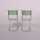 Pair of green Bauhaus chairs made in 1930s Czechia. Made by Robert Slezák