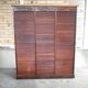 Vintage triple curtained filing cabinet, old 1930