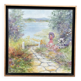 Peinture paysage animé huile sur toile signée