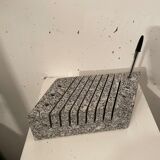 Postmodern stone pen holder and envelopes, 1980