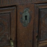 Danish baroque oak buffet from the early 18th century, carved details, 1700-1750.
