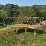 Banc demi-lune fer forgé