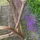 Vintage rattan bench from the 60s