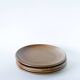 Set of 4 large flat plates in stoneware, Brenne stoneware, 1970.