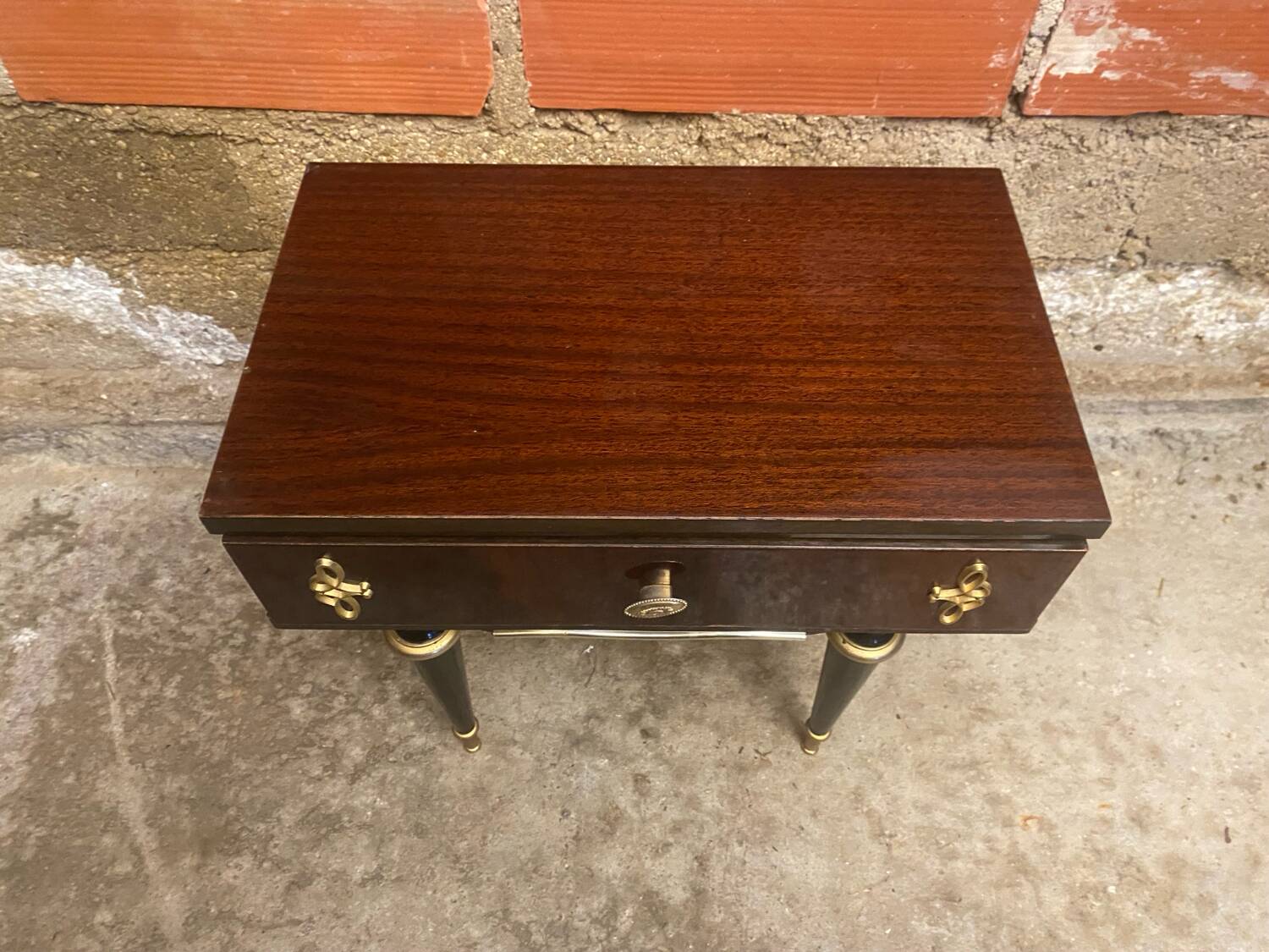 Antique bedside table. Furniture number 252. Wooden table. Wood La.