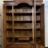 Louis XV rococo style library in carved walnut