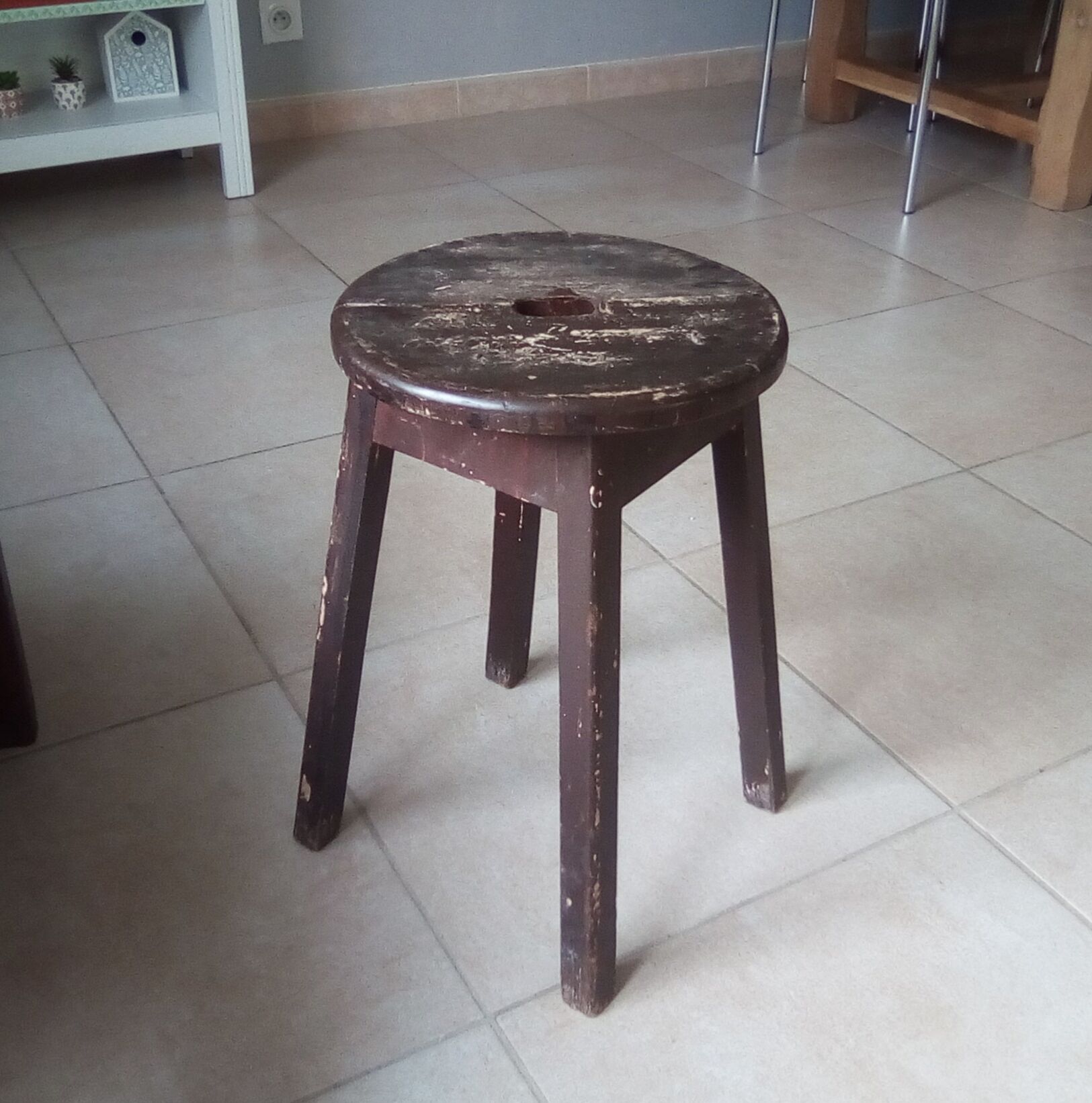 Vintage solid wood stool