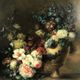 Tom Crowell, United Kingdom XXth, oil on panel "bouquet of flowers on entablature"