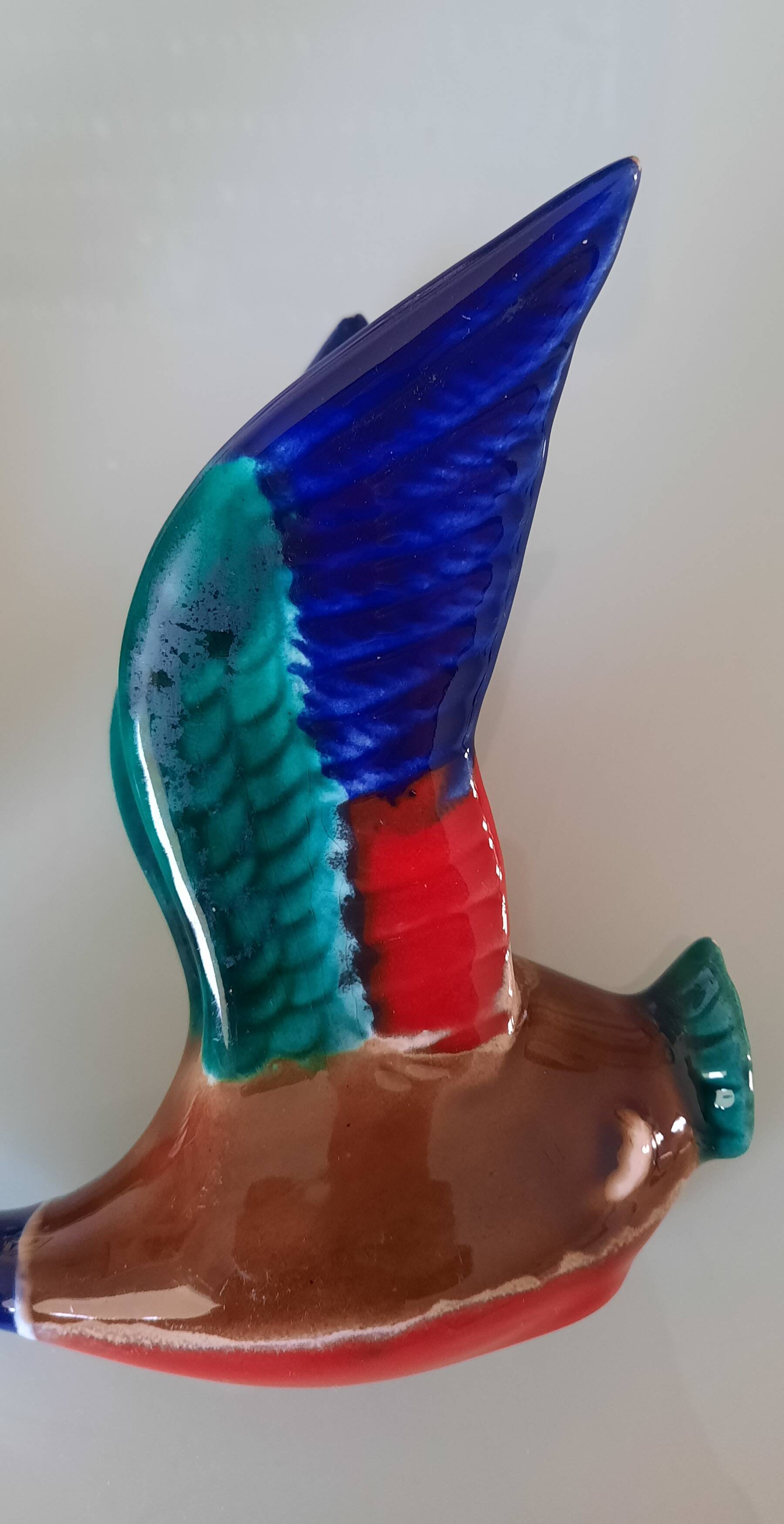 Pair of glazed ceramic wall ducks