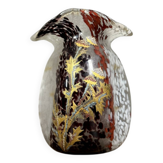 D'après Legras: important vase bursaire à col mouvementé époque Art Nouveau